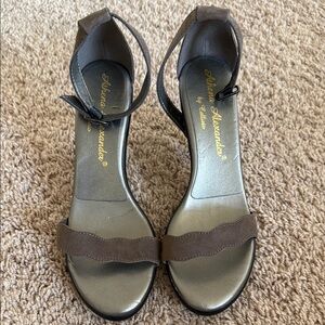 Athena Alexander Brown Sandals with Ankle Strap